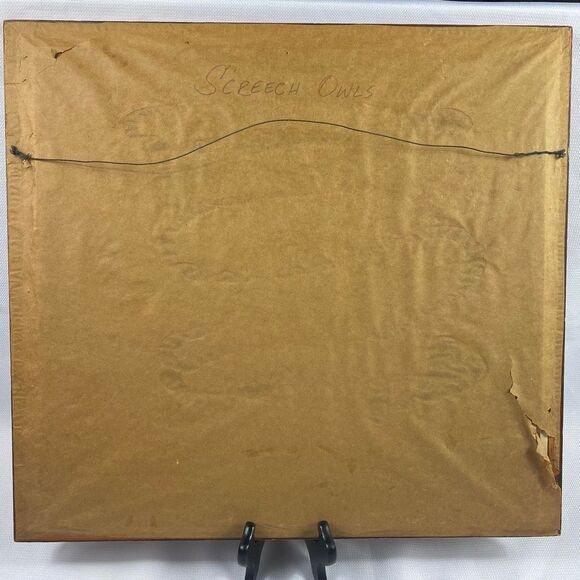 Charles Fracé Screech Owls Print Framed Wildlife Art 18x18 Wall Decor - Picture 5 of 7